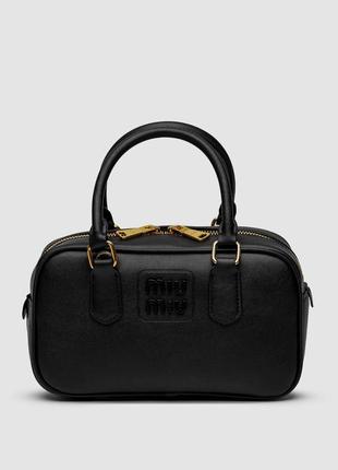 Женская сумка miumiu arcadie leather bag black 22 х 12 х 8 см