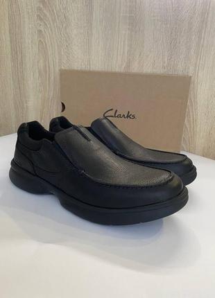 Мужские черные туфли clarks натуральная кожа размер uk9.5/eur44/us10.5 широкие