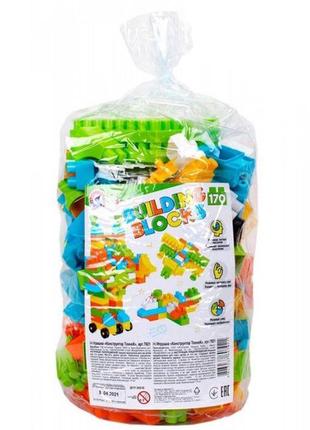 Конструктор блочный "building blocks", 170 деталей