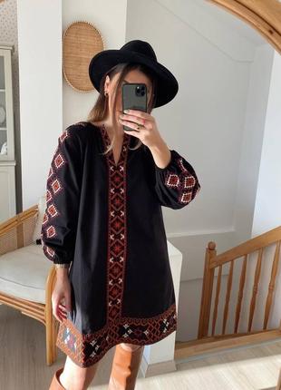 Черное платье с вышивкой ❤️ вышитое платье 💕 сукня вишиванка 💕 женское вышитое платье 💕