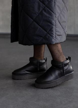 Зимние ботинки ugg ultra mini platform black