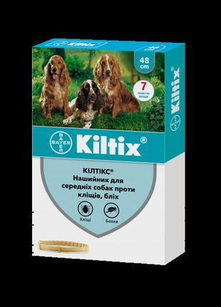 Ошейник килтикс от блох и клещей для средних собак, 48 см bayer (эланко)