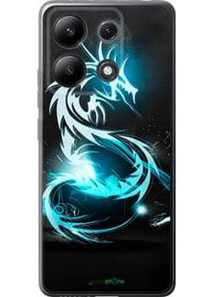 Чохол на xiaomi redmi note 13 4g біло-блакитний вогненний дракон "113u-3654-2448"