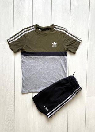 Спортивный костюм adidas подростковый шорты и футболка комплект на мальчика