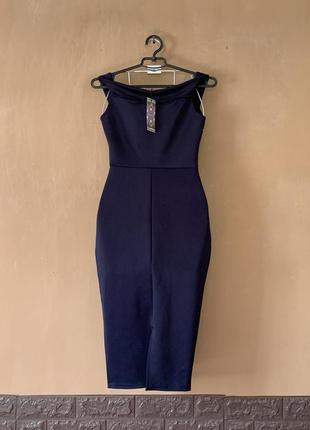 Нова сукня плаття вечірня синього кольору розмір xs s boohoo3 фото