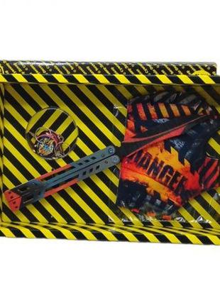 Box сувенірний набір ножів "метелик black widow"