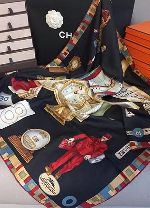 Longchamp! оригинал! шелковый платок шов роуль станиновой вещи