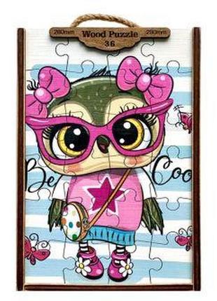 Деревʼяні пазли "совушка", 36 ел