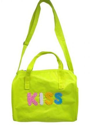 Сумка дитяча "kiss", 23х26 см (салатова) текстиль салатовий