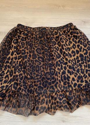 Актуальная юбка мини, сетчатая, в леопардовый принт, стильное, модное, трендовое6 фото