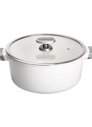 Высококачественная кастрюля алюминиевая mgc с антипригарным покрытием 4 л, белый,для современной кухни