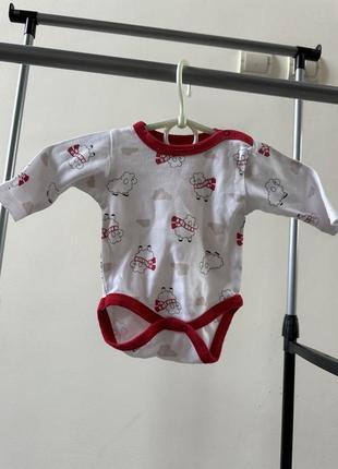 Боди с длинным рукавом, 62см(0-3мес.)