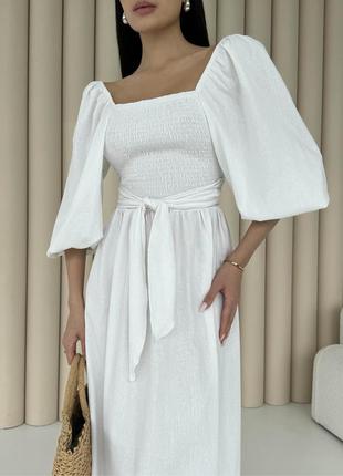Стильна сукня-трансформар у білому кольорі5 фото