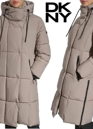 Dkny зимова  бежева куртка з капюшоном