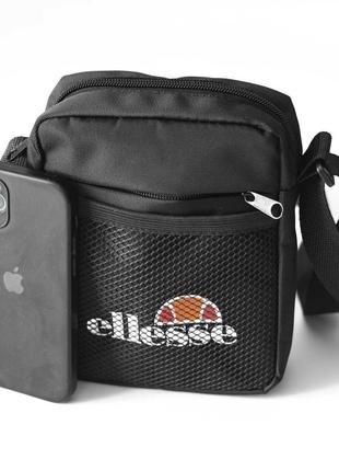 Сумка мессенджер через плечо ellesse svet (барсетка) черная из ткани
