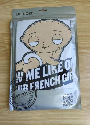 Чоловіча бавовняна футболка family guy stewie french girls difuzed ts707085fox2 фото