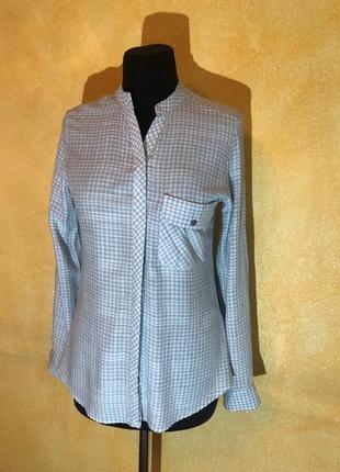 Рубашка, голубая рубашка, приталеная рубашка, джинсовая рубашка, atmosphere