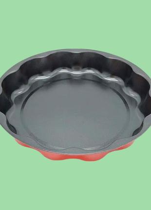 Форма для випічки пирога в духовці кругла деко для запікання з тефлоновим покриттям d 30 cm h 5 cm variomarket
