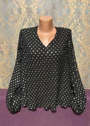 Красивая блуза с длинным рукавом большой размер батал 50 /52 блузка кофточка