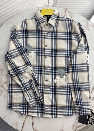 Рубашка в клетку chrome hearts