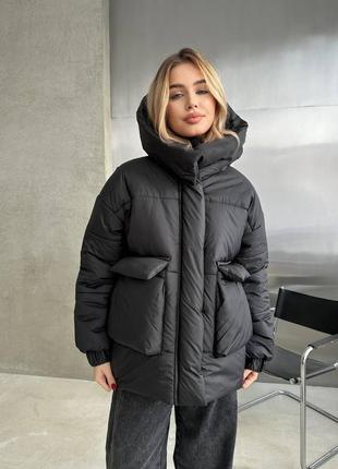 Объемный пуфер с капюшоном на зиму до -20°, женская дутая зимняя куртка на тинсулейте, angel