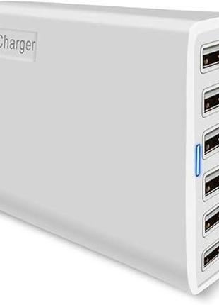 Usb-зарядная станция, 60 вт многопортовое usb-зарядное устройство usb-зарядная станция, 6-портовый многопортов