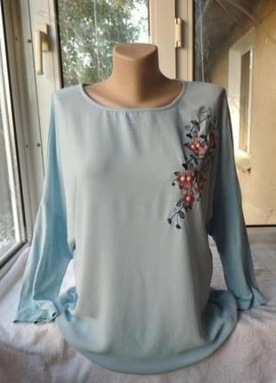 Вискозная шифоновая трикотажная блуза блузка большого размера