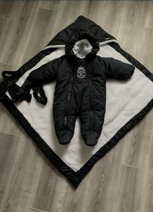 Зимовий комбінезон, на виписку, конверт, теплий комбінезон, теплий конверт, конверт на виписку