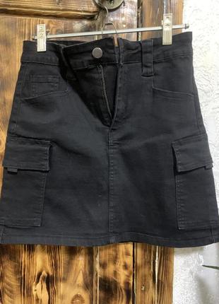 Черная юбка карго