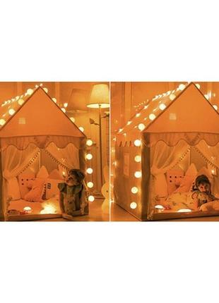 Детская палатка с гирляндой led - розовый kruzzel 226538 фото
