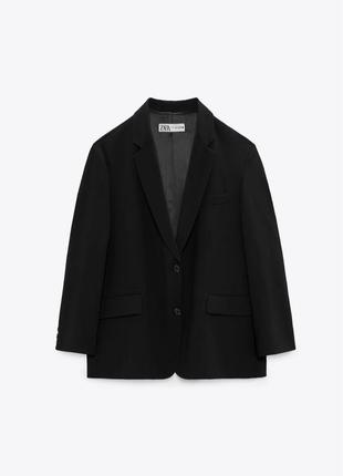Zara блейзер оверсайз из тонкой шерсти, шерстяной пиджак, жакет