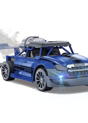 Гоночная машинка радиоуправляемая скоростная с паром и led подсветкой на аккумуляторе storm синяя 1tap