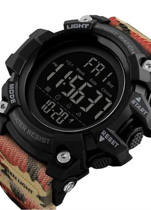Мужские спортивные часы skmei 1384 камуфляж 1tap 1tap