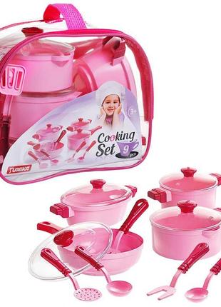 Игровой набор посуды cooking set юника 71726, 9 предметов 1tap