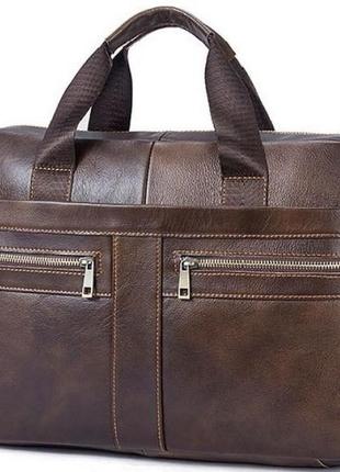 Сумка чоловіча vintage 14626 шкіряна коричнева 1tap