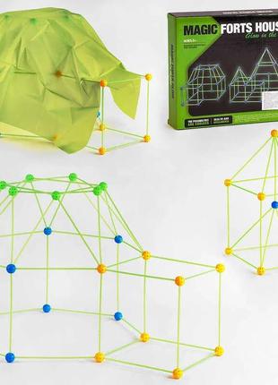 Палатка палатка люминесцентный конструктор, 87 элементов, 36 мячиков, 51 стержень, холст