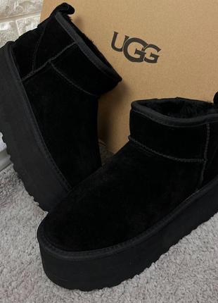 Женские угги женские угги classic ultra mini platform black черные classic ultra mini platform black женские угги