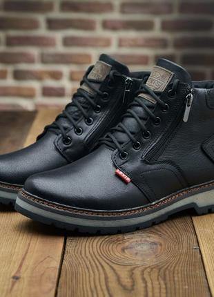 Шкіряні зимові черевики на хутрі Man torsten boots