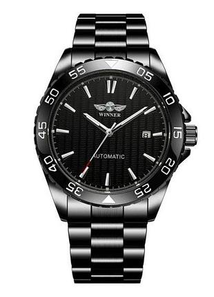 Мужские механические наручные часы winner factor (черные) 1tap 1tap