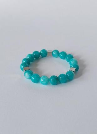 Браслет з натурального аквамарину