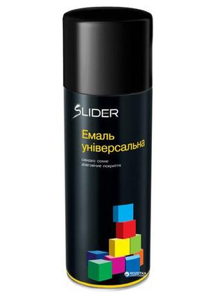 Эмаль универсальная аэрозоль slider color глянцевая 400 мл черная ral 9005