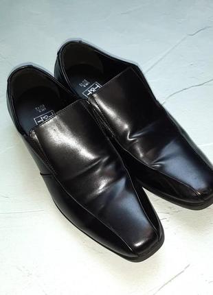 🎁1+1=3 фирменные деловые черные мужские туфли f&amp;f, размер 432 фото