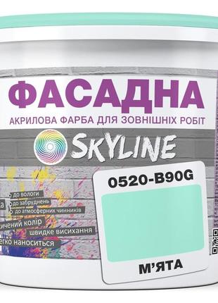 Краска акрил-латексная фасадная skyline 0520-b90g мята 10л