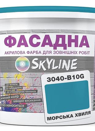 Краска акрил-латексная фасадная skyline 3040-b10g морская волна 5л