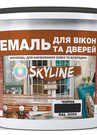 Эмаль акриловая для окон и дверей skyline wood черная ral 9004 5 л