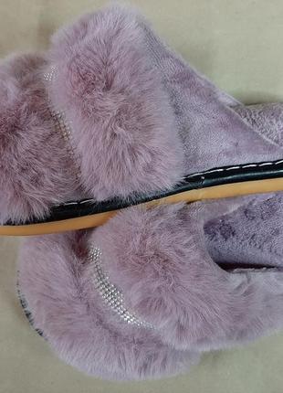 М'які домашні тапочки з хутром,