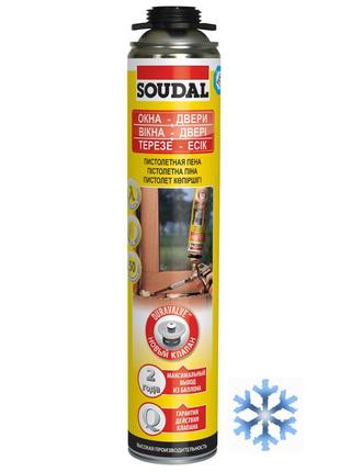 Пена монтажная п/пистолет зимняя до -10°с soudal 750 мл