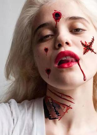 Наклейки перебивачкі татуювання тату тимчасові макіяж мейкап на хелловін гелловін хеллоуін...