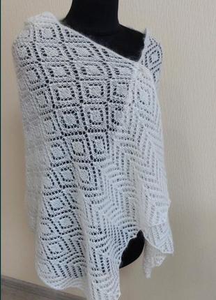 Палантин спицами ручная работа