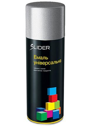 Эмаль универсальная аэрозоль slider color глянцевая 400 мл серебристая ral 9006